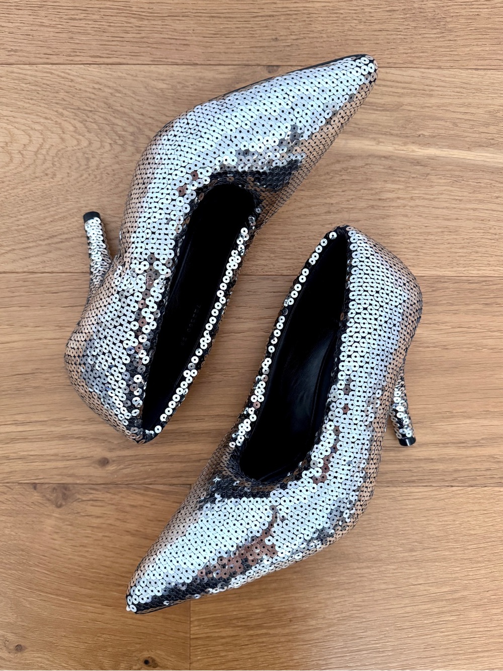 BALENCIAGA XL Pump 110mm Silver Sequin Embroidery, 39